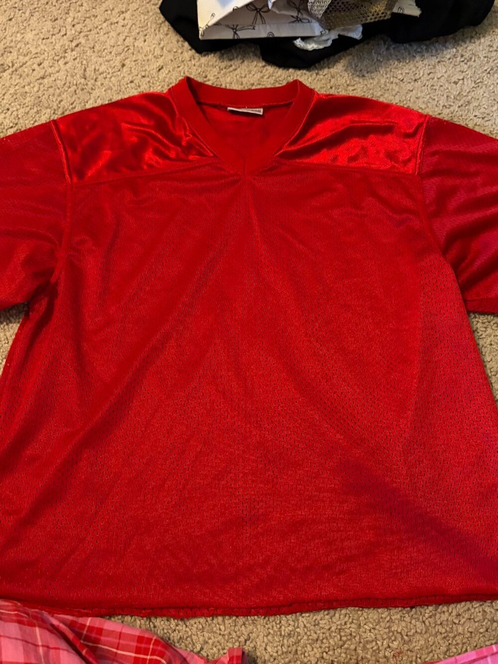 Team Work Athletic Apparel Cropped Red Training Every Day Jersey Men L